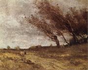 Jean Baptiste Camille  Corot Le Coup du Vent